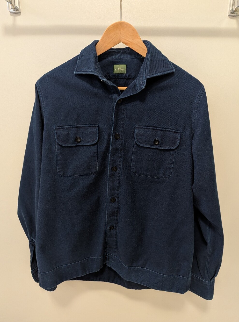 Sid Mashburn Navy Button-Front Shirt Jacket